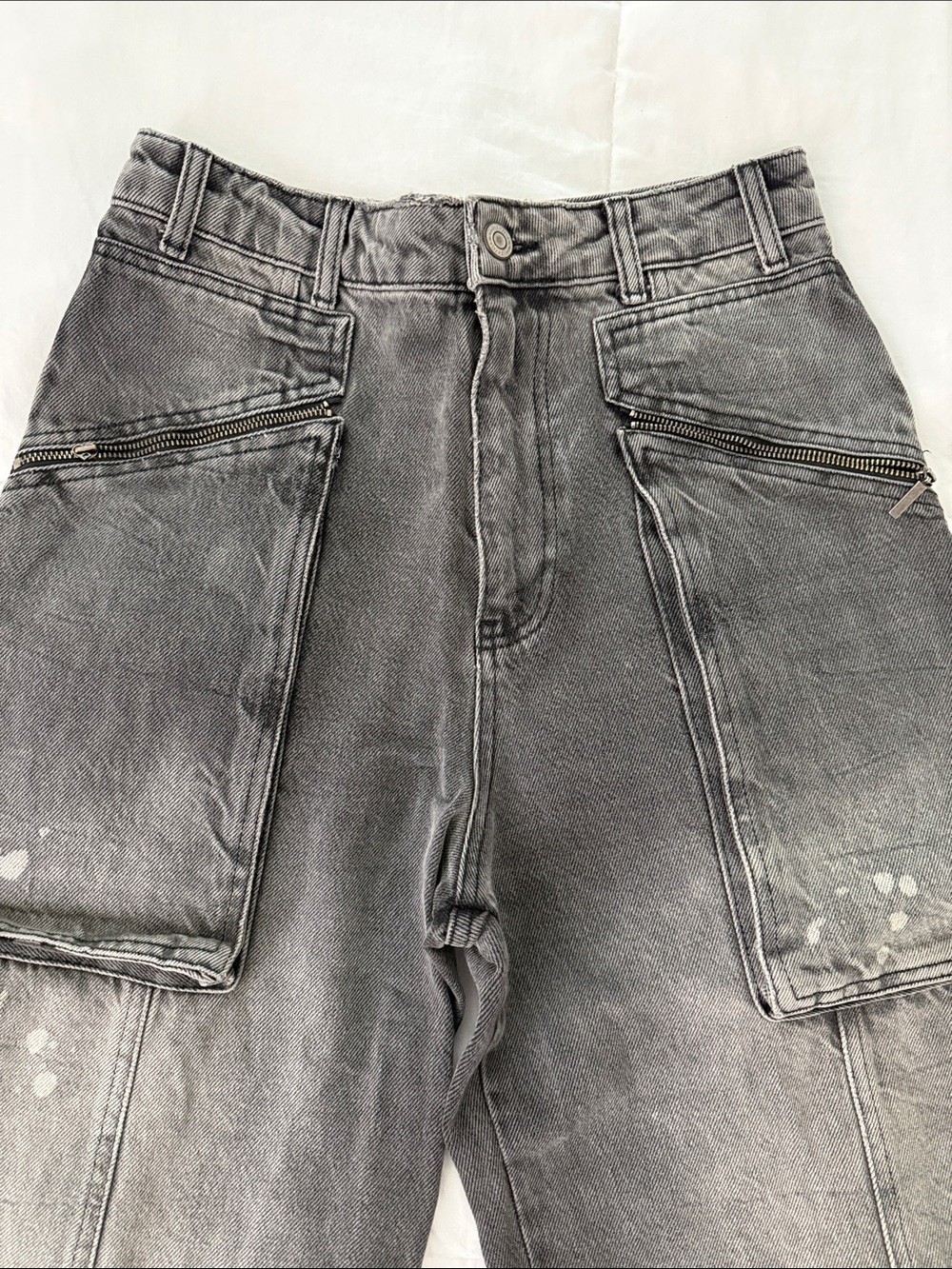 Black Washed Utility Jeans